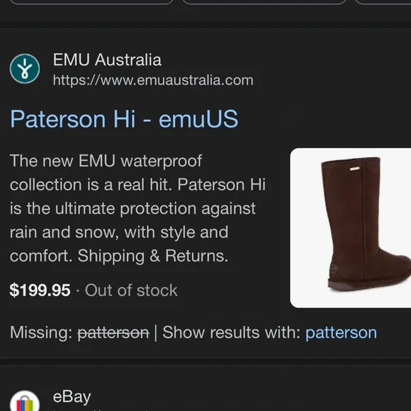 NWT IN BOX Emu waterproof Patterson HI boot size 7